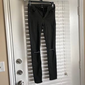 DARK OLIVE GREEN JUST BLACK HIGH WAIST SKINNY JEAN